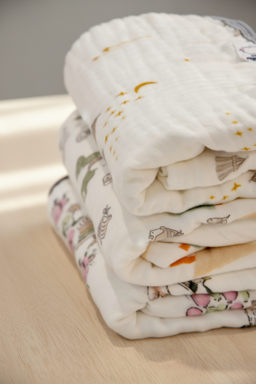 Bamboo cotton muslin blanket