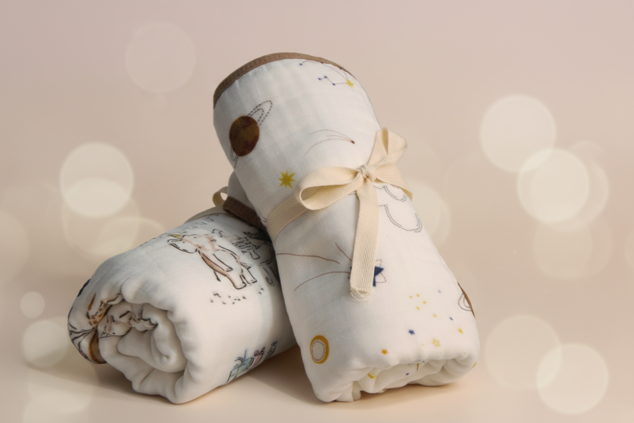 Bamboo cotton muslin blanket